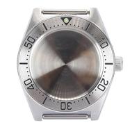 XTINKOPW 1 Pieza de Reloj for Hombre con Caja Plateada de 40,5 mm, Compatible con el Modelo Black Tiger Whale NH35, NH36, NH34, NH38, Movimiento 4R36, Esfera de 28,5 mm.(Steel Bezel 5)