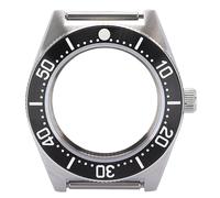 XTINKOPW 1 Pieza de Reloj for Hombre con Caja Plateada de 40,5 mm, Compatible con el Modelo Black Tiger Whale NH35, NH36, NH34, NH38, Movimiento 4R36, Esfera de 28,5 mm.(Steel Bezel 8)