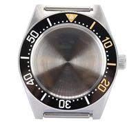 XTINKOPW 1 Pieza de Reloj for Hombre con Caja Plateada de 40,5 mm, Compatible con el Modelo Black Tiger Whale NH35, NH36, NH34, NH38, Movimiento 4R36, Esfera de 28,5 mm.(Ceramics Bezel 3)