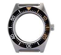 XTINKOPW 1 Pieza de Reloj for Hombre con Caja Plateada de 40,5 mm, Compatible con el Modelo Black Tiger Whale NH35, NH36, NH34, NH38, Movimiento 4R36, Esfera de 28,5 mm.(Ceramics Bezel 4)