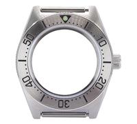 XTINKOPW 1 Pieza de Reloj for Hombre con Caja Plateada de 40,5 mm, Compatible con el Modelo Black Tiger Whale NH35, NH36, NH34, NH38, Movimiento 4R36, Esfera de 28,5 mm.(Steel Bezel 6)