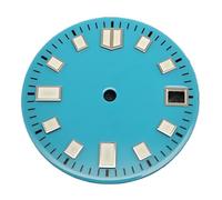 XTINKOPW 1 Pieza NH35 Yuanzu - Esfera de Reloj de 28,5 mm, Verde Luminoso, Esfera Luminosa, Accesorios de Reloj con Fecha única y manecillas Plateadas.(Sky Blue)