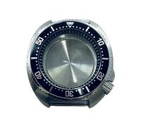 XTINKOPW Caja de Reloj Acero Inoxidable Plateado 44 mm con Anillo Negro, Compatible Movimientos NH34, NH35, NH36, NH38, NH70 y NH72(Black Bezel Insert)