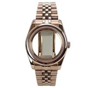 XTINKOPW Caja de Reloj con Borde Redondo de 36 mm y 40 mm, Hebilla Deslizante, Pulsera de 5 eslabones for Movimiento NH35, NH36, Miyota 8215, Esfera de 28,5 mm, Oyster(Glass Cover 1,36mm Miyota 8215)