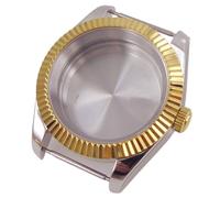 XTINKOPW Caja de Reloj de Acero Inoxidable con Bisel Estriado, 36/39 mm, Color Plata, Oro Rosa y Oro Rosa. Compatible con NH35, NH36, 4R35, 4R36, ETA2824, PT5000.(Silver Gold B,Fit ETA2824 PT5000)