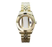 XTINKOPW Caja de Reloj Dorada de 36 mm y 40 mm con Pulsera de 5 eslabones for NH35, NH36, NH34, Movimiento 8215, 28,5 mm, Explorer, Resistente al Agua.(Glass Cover 1,36mm NH35 NH36)