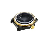 XTINKOPW Caja de Reloj for Hombre de 40 mm, de Acero Inoxidable, con Piezas for Movimiento NH35, Cubierta Inferior de Acero.(Sapphire Black Gold)