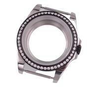 XTINKOPW Caja de Reloj Negra con Bisel de Zafiro de 36 mm/40 mm y Piedras Preciosas, Compatible con NH34, NH35, NH36, PT5000, ETA2824, ST2130.(Green,40mm ETA2824 PT5000)