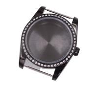 XTINKOPW Caja de Reloj Negra con Bisel de Zafiro de 36 mm/40 mm y Piedras Preciosas, Compatible con NH34, NH35, NH36, PT5000, ETA2824, ST2130.(27J#,40mm NH35 NH36)