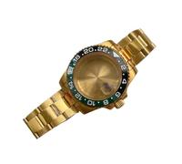 XTINKOPW Caja de Reloj NH35 de 40 mm for Movimiento Sub NH35, Resistente al Agua hasta 100 Metros, Bisel Dorado de 120 clics, Correa de Acero 904L, Caja de Zafiro.(A2)
