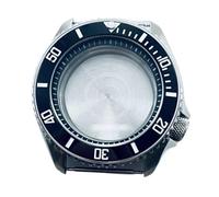 XTINKOPW Caja de Reloj Plateada 42 mm con Bisel cerámica en Negro, Azul, Verde y Naranja. Compatible Movimientos NH34, NH35, NH36, NH38, NH70 NH72(Black A2)