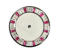 XTINKOPW Esfera de Reloj de 28,5 mm con Borde de Piedra de Colores y patrón de Concha, sin Fecha, sin esferas Luminosas, Accesorio for Movimiento NH35/NH36.(Pink)