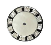 XTINKOPW Esfera de Reloj de 28,5 mm con Borde de Piedra de Colores y patrón de Concha, sin Fecha, sin esferas Luminosas, Accesorio for Movimiento NH35/NH36.(Black)