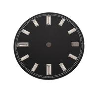 XTINKOPW Esfera de Reloj NH35 de 28,5 mm con Efecto Sol Multicolor, sin Piezas Luminosas, Compatible con el Movimiento NH35/NH36.(Black Silver Nail)