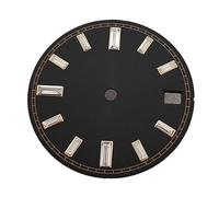 XTINKOPW Esfera de Reloj NH35 de 28,5 mm con Efecto Sol Multicolor, sin Piezas Luminosas, Compatible con el Movimiento NH35/NH36.(Black Gold Nail)