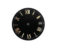 XTINKOPW Esfera de Reloj NH35 de 28,5 mm con números Romanos Negros for NH35/NH36/4R, Movimiento Sunray, Fecha, Ventana, Caja de Reloj for Hombre(A2)