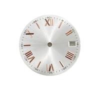 XTINKOPW Esfera de Reloj NH35 de 28,5 mm con números Romanos Negros for NH35/NH36/4R, Movimiento Sunray, Fecha, Ventana, Caja de Reloj for Hombre(A6)