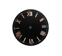 XTINKOPW Esfera de Reloj NH35 de 28,5 mm con números Romanos Negros for NH35/NH36/4R, Movimiento Sunray, Fecha, Ventana, Caja de Reloj for Hombre(A3)