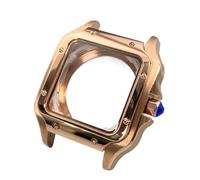 XTINKOPW Juego de Caja de Reloj Cuadrada de 38 mm con Brazalete de Acero 316L Compatible con Movimientos NH35/NH36/NH34. Kit de modificación de Reloj.(Rose Gold Case)