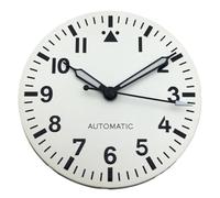 XTINKOPW Reloj Estilo piloto de 29 mm con Esfera y manecillas en Negro, Azul, Verde y Blanco, C3, Luminoso, Compatible con NH35, NH36, Movimiento ETA2824 y PT5000.(White Dial 1,PT5000)