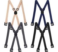 Xtinmee 4 tirantes ocultos para hombre, tirantes ocultos ajustables debajo de la ropa interior, Negro, gris, azul marino, beige, talla única