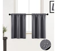 XTMYI - Cortinas duraderas, impermeables, cortas, opacas, para cocina, baño, caravana, persianas, ventana de sótano, 76,2 cm de largo, gris