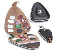 XTON Soporte para púas de guitarra, estuche de almacenamiento de púas, organizador de piel sintética, regalo de guitarra para principiantes (solo funda)