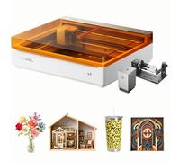xTool M2 Grabadora Láser 20W con Impresora CMYK y Accesorio Rotativo RA3 Lite, Cortadora Láser Cerrada Clase 1 para Vasos, Tazas, Madera Gruesa y Acrílico, Máquina de Escritorio para Pequeñas Empresas