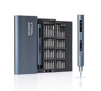 xTool Selected Mini destornillador eléctrico, juego de destornilladores de precisión 52 en 1, 400 rpm, 5 ajustes de torsión, 48 brocas, barra de palanca, LED, pinzas, kit de destornillador eléctrico