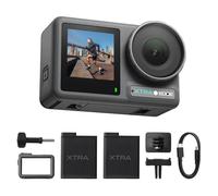 Xtra Edge Paquete de batería dual, sensor de 1/1.3 pulgadas y video cinematográfico 4K, hiperestabilización, cámara impermeable a 52 pies, batería de 3 horas, montaje rápido universal, cámara de
