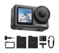 Xtra Edge Pro Dual Battery Bundle - Sensor de 1/1.3 pulgadas, resistente al agua de 65 pies, batería de 216 minutos, video nocturno 4K/120 fps, seguimiento inteligente, cámara lenta de 32x para