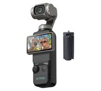 Xtra Muse - Combo de mini trípode, cámara de vlogging con CMOS de 1 pulgada y videos 4K/120fps, cámara de bolsillo con estabilizador de cardán de 3 ejes, enfoque rápido, cámara de video digital para