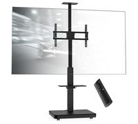 XTRARM Elite Soporte de TV móvil eléctrico para 40-86" máx. 60 kg, Elevador de TV motorizado con Ajuste de Altura infinitamente Variable Mediante Mando a Distancia, con estantes y regleta de enchufes