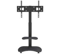 XTRARM Stellar Soporte TV Pie Rodante con Estantería de Madera - TV Stand Giratorio de Altura Ajustable con Ruedas para TV de 32-70" de hasta 45 kg - Universal VESA Máx. 600x400mm