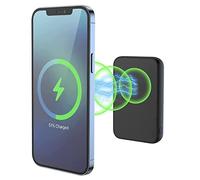 XtremeMac Magsafe Powerbank 10000mAh, Batería Externa magnética para iPhone 15/14/13/12 Serie, USB-C, USB-A y Powerbank inalámbrica Carga rápida, Mini Power Bank PD 20W, Potente, Negro