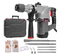 XtremepowerUS 45356 - Taladro de martillo giratorio con brocas y estuche eléctrico de 1-1/4 pulgadas SDS para mampostería de cemento y hormigón