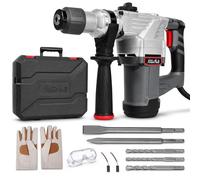 XtremepowerUS 45356 - Taladro de martillo giratorio con brocas y estuche eléctrico de 1-1/4 pulgadas SDS para mampostería de cemento y hormigón
