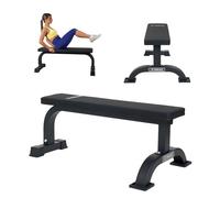 XTREXO B10-300 kg de capacidad de carga - Banco plano - Acero macizo y piel sintética - Diseño compacto - para entrenamiento de fuerza, entrenamiento con mancuernas y gimnasio en casa