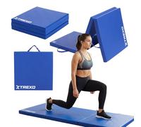 XTREXO - Colchón de gimnasia plegable, 180 x 60 x 5 cm, 3 piezas, funda de piel ecológica resistente a la abrasión, espuma de polietileno flexible, asa, fácil limpieza
