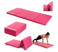 XTREXO Colchón de Gimnasia Plegable 195 x 80 x 5 cm - 4 Piezas Portátil Cubierta de Cuero Eco Piel Espuma de Polietileno Antideslizante Duradero - Ideal para Entrenamiento en Casa y Viajes