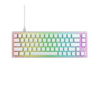 Xtrfy Cherry K5V2 Teclado mecánico compacto para juegos en formato 65% de EE. UU., diseño intercambiable en caliente, interruptores Cherry MX2A RED (blanco transparente)