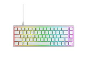 Xtrfy Cherry K5V2 Teclado mecánico compacto para juegos en formato 65% de EE. UU., diseño intercambiable en caliente, interruptores Cherry MX2A RED (blanco transparente)