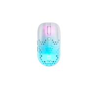 Xtrfy MZ1 Wireless, Ratón Gaming Inalámbrico Ultraligero, Radiofrecuencia 2,4 GHz, Sensor Pixart 3370, Forma Única para Apuntar con Precisión, Iluminación RGB Regulable, Recargable, Blanco