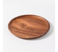 Xtroml Platos de Madera de Acacia para Comer Tablas de Madera Redondas para charcutería Bandejas para Servir Platos de Comida Bandeja para quesos Plato para postres y ensaladas Bandeja,25cm