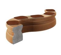 Xtroml Taburete-Sillón Plegable de Papel Acordeón - Asiento Panalizable Que se Convierte en Mesa de Café, Banco o Reposapiés - Mueble Ahorra-Espacio para Hogar, Cocina,Brown-43×37×300cm