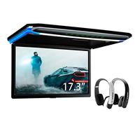 XTRONS 17.3 pulgadas 16:9 ultra delgada FHD pantalla TFT digital 1080P Video Car Overhead Player Monitor montado en el techo Puerto HDMI Full High Definition Nueva versión Auriculares IR