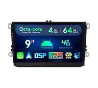 XTRONS Estéreo de coche doble DIN 4+64GB Bluetooth para Volkswagen Seat Skoda Caddy Polo Golf Mk Passat, reproductor de radio de coche Android 13 de 9 pulgadas, 4G DSP WIFI GPS Car Play, unidad