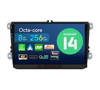 XTRONS Qualcomm 665 QLED - Reproductor de radio Android 14 para VW Volkswagen EOS Golf SKODA SEAT, 9 pulgadas Octa Core 8GB+256GB estéreo de coche IPS pantalla táctil DSP DTS 4G LTE GPS Bluetooth