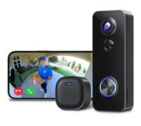 XTU Timbre Inalámbrico con Cámara, 2K HD WiFi Timbre Videoportero Exterior, 180° De la Cabeza a los Pies, Detección Movimiento PIR, Visión Nocturna, Audio Bidireccional, Compatible con Alexa