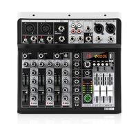 XTUGA Mezclador de audio profesional de 4 canales para grabación de computadora, mezclador de estudio USB con 48 V Phantom Power DJ Mixer Bluetooth, KP4